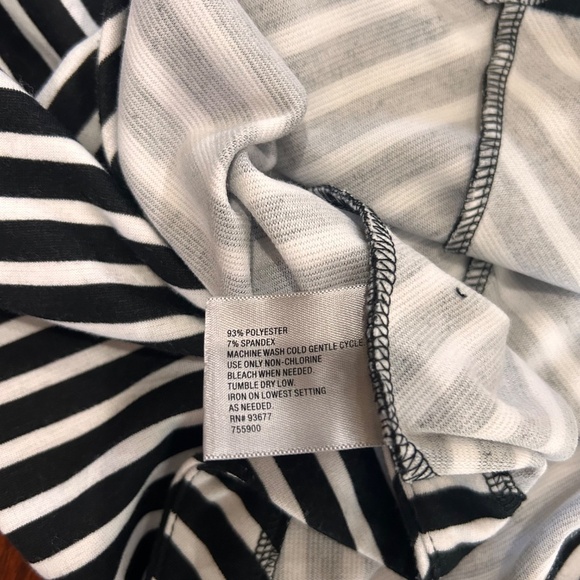 Lot of 2 black and white stripes sleeveless knit dresses office professional - Picture 6 of 8